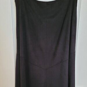 J. Jill Faux Suede Black A-Line Skirt Size 6 petite
